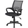 Dmora - Sedia da Ufficio Lismore, Sedia operativa a Rete con braccioli, Seduta ergonomica da Ufficio, Cm 59x54h90/100, Nero