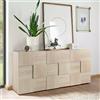 Dmora - Credenza Segrino, Buffet da Soggiorno, Madia da Salotto, Dispensa da Cucina, Made in Italy, 181x43 h84 cm, Rovere