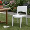 Dmora - Sedia da esterno Tropea, Sedia per tavolo da pranzo, Poltrona outdoor, Seduta da giardino, 100% Made in Italy, 50x51h82 Cm, Bianco