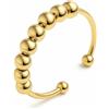 GD GOOD.designs Anello Antistress dorato con perline mobili - Anelli antistress impermeabili in oro 18K | Misura regolabile (54-60)