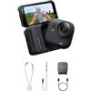Insta360 GO Ultra Nero- Mini action cam 4K, vlog camera, fotocamera POV a mani libere, sensore 1/1,28″, pockect cam 53 g, FOV 156°, autonomia 200 min, indossabile (Ricondizionato)