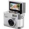 RiseNova Mini fotocamera portatile per portachiavi, fotocamera digitale compatta da 0,96 pollici per viaggi e feste, 200 mAh per batteria con ricarica rapida di tipo C (bianco)