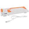 Matybobe Tastiera da Gioco Cablata Ergonomica Retroilluminata RGB 93 Tasti con Manopola del Volume per Laptop (Arancione e bianco)