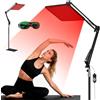 Funthy Lampada a luce rossa per tutto il corpo e il viso, lampada a infrarossi con 200 LED, lunghezza d'onda tri-660 nm, 850 nm, 940 nm, grande pannello termico con supporto regolabile e occhiali protettivi