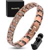 MagnetRX® Braccialetto da uomo in puro rame - Efficace braccialetto magnetico ultra resistente - Lunghezza bracciale regolabile con strumento di misurazione incluso (stile Leone)