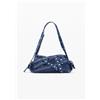 Desigual, Borsa denim media 100% cotone, Donna, Cotone, Blu, U