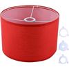 EYERIYO Paralume in tessuto con convertitore per E27, E26, E14, 11 mm | Ø 30 cm x H 20 cm, paralume rosso per lampada da tavolo e da parete, in lino naturale, fatto a mano