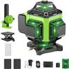 karzu Livella Laser 4D 360° Verde - Telaio Ultra-Stabilizzato per Massima Precisione, Tecnologia SHARP, Anti-Vibrazione, 2x Batterie 2400mAh, Modalità Pulse & Design Anti-Urto