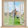 luyanxy Zanzariera Magnetica per Finestre 85x155 cm, Rete Fine Anti Insetti, Chiusura Automatica, Installazione Rapida senza Attrezzi, per Balcone, Terrazza e Cucina, Grigio