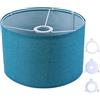 EYERIYO Paralume in tessuto con convertitore per E27, E26, E14, 11 mm | Ø 30 cm x H 20 cm, paralume blu mare per lampada da tavolo e da parete, in lino naturale, realizzato a mano