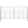 vidaXL Cancello da Giardino in Acciaio Zincato 400x175 cm Argento