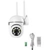 Asuinxurr 5G WiFi 360° telecamere di sorveglianza, monitoraggio, visione notturna a colori, protezione di sicurezza, movimento, telecamera esterna, spina EU