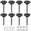 QUARKZMAN 8 Pezzi Manopole A Stella Con Dadi E Rondelle, M5 X 30mm Metrico 304 Acciaio Inossidabile Filettatura Maschio 25mm Testa In Plastica 6 Stelle, Perno Filettato Manopole