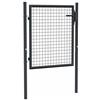 vidaXL Cancello da Giardino in Rete di Acciaio Zincato 100x75 cm Grigio