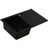HOMEVELLO Lavello AXION Vasca Singola Lavello In Granito 79x50x20,5cm Nero, Lavello Da Cucina Di Alta Qualità Con Sifone, Scolapiatti, Facile Da Pulire, Resistente Ai Graffi, Design Moderno