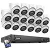 ANNKE H800 Turret 4K Ultra HD PoE Kit di Videosorveglianza Rete 16CH 4K NVR con 3TB Disco Rigido e 16 Telecamere di Sorveglianza Sistema APP Avviso di Acesso Remoto - 3TB HDD