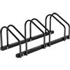 Jaxguom Supporto per 3 biciclette, 30 cm, distanza ruota 35 - 55 mm, larghezza pneumatici in acciaio inox, viti autobloccanti a pavimento o a parete, supporto multiuso, colore nero