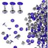 QUARKZMAN 60 Set Rivetti in Pelle a Doppio Cappuccio 6x6mm Viola | Rivetti a Vite, Tubolari Metallici con Cappuccio Tondo, per Lavorazione Pelle Cinture Stivali Borse Riparazione Decorazione
