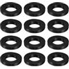 QUARKZMAN 12 Pz Guarnizione Piana in Gomma Nitrilica Solida DN25 1-3/8 OD x 1 ID x 1/4 Spessore Grandi Guarnizioni O Ring di Tenuta, Spacer Piana in Gomma Industriale, Nero