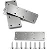 MYHongLe 6 connettori piatti in acciaio inox, piastra forata in metallo, lamiera forata, connettore per legno, piastra in metallo, angolo piatto, piastra di collegamento per travi, piastra di montaggio (140 ×
