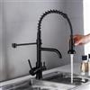 ZPSPZ Rubinetto Cucina 3 Vie per Sistemi Osmosi, Miscelatore Cucina Tre Vie Rotazione Rubinetto 3 Vie per Depuratore Ottone Acqua Fredda e Calda Acqua Pura-Nero