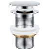 MINISOISO Piletta Lavabo Bagno senza Troppopieno, Valvola di Scarico Lavabo, Piletta Bidet Click Clack, Piletta per Scarico Lavabo Universale 1 1/4" Pollice, Argento