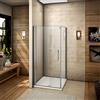 AICA ITALY Box Doccia Angolare 70x70x187cm Porta Battente 6mm Vetro e Barra