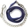Pferdelinis Guinzaglio per cavalli | Guida sicura con catena in ferro e manico in nylon | Guinzaglio adatto per cani Hengst Pony asinello | Lunghezza 2,10 m (blu scuro)