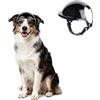 PETLESO Casco per cani di taglia media, con fori per le orecchie, regolabile e robusto, per attività all'aperto, moto, bicicletta, nero, M