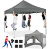 COBIZI Gazebo Pieghevole 3x3m Impermeabile Robusto Resistente all'Inverno 2.0, Gazebo da Giardino Pieghevole 3 Altezze Regolabili, con 4 Pareti Laterali e 4 Sacchi di Sabbia, Grigio