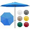 paramondo interpara Ombrellone da Giardino Inclinabile con Manovella, 3,5 m Rotondo Blu, Telaio Antracite