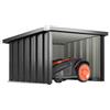 Outsunny Garage per Robot Tagliaerba 108 x 86 x 62.5 cm Grigio Scuro | con Tetto Inclinato, Capanno in Acciaio Galvanizzato, per Rimessaggio Tagliaerba, Facile da Montare