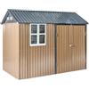 Beliani Capanno da giardino walk-in in acciaio marrone 300 x 235 cm