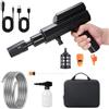 Struxly Idropulitrice portatile a batteria, 60 bar/870 psi, con batterie da 12000 mAh e caricatore di tipo C, modalità a 4 velocità, con ugello rotante 5 in 1, tubo da 5 m, contenitore per schiuma per auto e