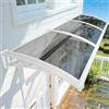 NacstarHome Pensilina Tettoia da Esterno per Porta e Finestra 100x280cm, Trasparente Policarbonato Copertura Resistente alle Intemperie, Protezione UV UPF 50+, Lastra Grigio, Staffa Bianco