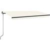 vidaXL Tenda da Sole Retrattile Manuale 400x350 cm Crema