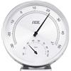 ADE Termoigrometro analogico WS 1813 (termometro meccanico con igrometro in acciaio inox con coperchio in vetro, diametro 11,5 cm, colore: Argento