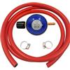 HowseHold Regolatore di gas butano da 30 mbar con tubo da 2 m e clip, per bombole 901 904 907, controllo rubinetto, campeggio, barbecue, roulotte