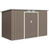 Outsunny Casetta da Giardino 3.2m² Kit Fondazione Acciaio Grigio