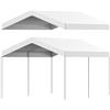 Elecoman Copertura di ricambio per tettoia da garage, resistente, impermeabile e resistente ai raggi UV, resistente agli strappi, con 48 elastici a sfera (solo copertura), 3 x 6 m