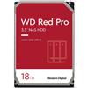 Western Digital WD Red Pro 18TB per NAS Hard Disk interno da 3.5", 7200 RPM Class, SATA 6 GB/s,
