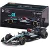 Burago Bburago - Mercedes-AMG F1 W15#63 George Russell 2024, Scala 1:43, Modellino Diecast con Casco e Teca Espositiva, Dettagli Realistici, Licenza Ufficiale Mercedes, Età 14+