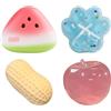 Generico 4 pezzi Taba Arachide Mela Zampa di Gatto Anguria, Fufu Squishy, forme tenere, gadget sensoriali, morbidi per concentrazione e sollievo