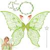 YeahBoom Costume a forma di ali delle fate, per adulti, ali di farfalla con orecchie da elfo, fascia per fata e stelle, ali da principessa da donna, adatto per carnevale, compleanno, cosplay, feste, Halloween