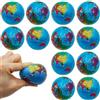 Henjunu 12 Pezzi Palla Antistress Mappamondo, Stress Ball Globo
