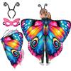 Mishopy Ali di Farfalla Bambini Scialle Mantelli Farfalla Maschera Mantello Farfalla Carnevale Halloween Farfalla Costume Scialle Farfalla Bambini (Rosa)