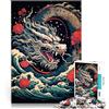 LKSDCBOT Puzzle 1000 pezzi per adolescenti Onda del drago giapponese giocattoli educativi per l'apprendimento Giocattoli per la decorazione della casa 75x50cm