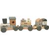 Mainely Personalizzabile treno impilabile in legno Oliva - faggio FSC, 14 pezzi - da 18 mesi - sviluppa la motricità fine - personalizzato con nome & data di nascita - Label Label