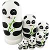 Winterworm 7pcs Handmade Carino Bella Panda Orso Famiglia e Bambù Nesting Bambola Matryoshka Bambola Russa Popolare Bambini Natale Regali di Compleanno Giocattolo