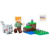 LEGO Minecraft Mini Set: Alex Minifigure con Lupo e Osso